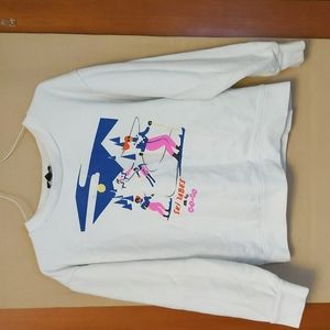 J. Crew Ski Babes On The Go-Go White Sweatshirt Size Medium